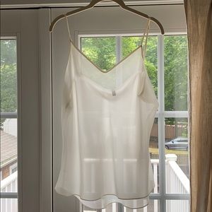 Off white adjustable sheer v neck camisole